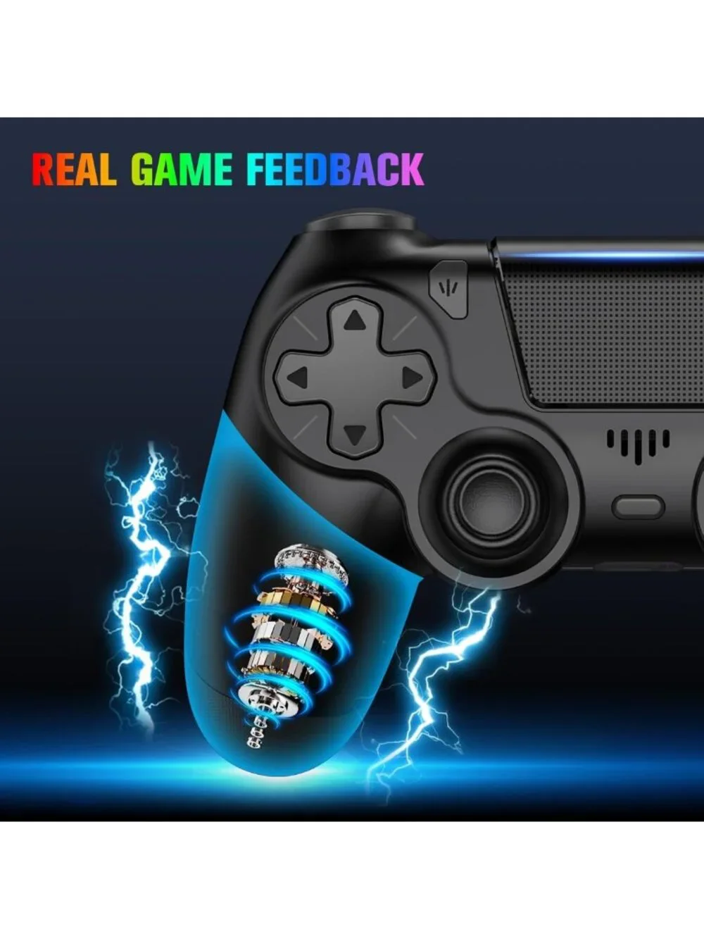 2 Pack Wireless Controllers with Charging Dock for PS4/Pro/Slim - LED Black